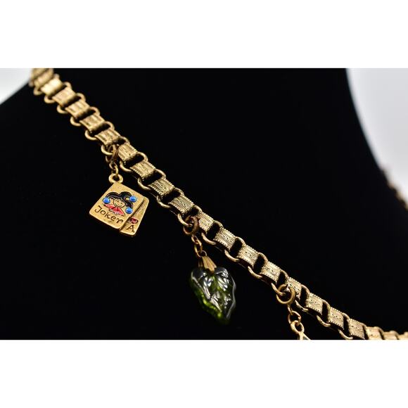 Glass Works Studios Anna Koplik Charm Necklace Collar Casino Cards Signed BinBN - Picture 6 of 12